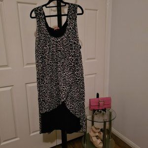 Lovedrope 28 Black Brown Animal Print Leopard Sleeveless Layered Summer Blouse
